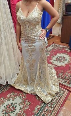 Jovani Multicolor Size 8 Wedding Guest Plunge Wedding Mermaid Dress on Queenly