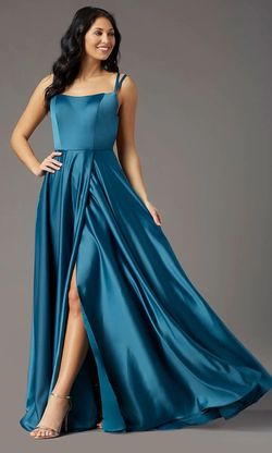 Promgirl Blue Size 4 Side Slit 50 Off A-line Dress on Queenly
