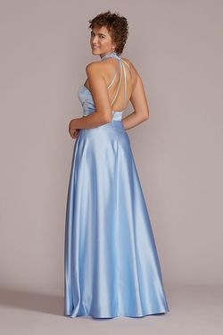 David's Bridal Blue Size 4 Sheer 50 Off Ball gown on Queenly