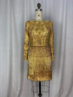 Yubin Guo Gold Size 4 Euphoria Midi Cocktail Dress on Queenly