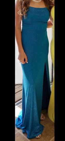 B. Darlin Blue Size 2 Prom Pageant Short Height Side slit Dress on Queenly