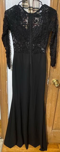 Windsor Black Size 4 Medium Height Floor Length Side slit Dress on Queenly