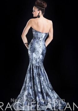 Rachel Allan Silver Size 2 Medium Height Silk Mermaid Dress on Queenly