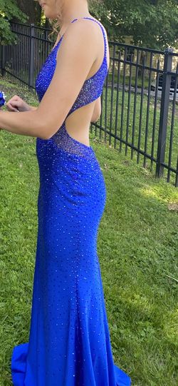 Faviana Blue Size 0 Prom Straight Dress on Queenly