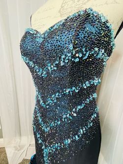 Alyce Paris Blue Size 4 50 Off Side slit Dress on Queenly
