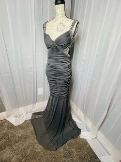 Jovani Silver Size 4 50 Off 70 Off Straight Dress on Queenly