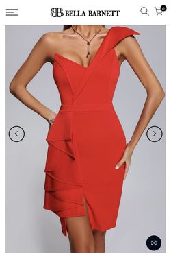 Bella Barnett Red Size 12 Midi Cocktail Dress on Queenly