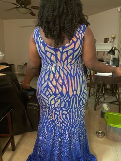 Tease Blue Size 14 Plus Size Straight Dress on Queenly