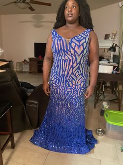 Tease Blue Size 14 Plus Size Straight Dress on Queenly