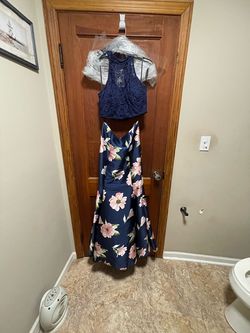 B. Darlin Blue Size 16 50 Off Plus Size Ball gown on Queenly