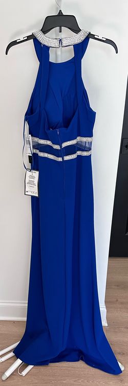 Sequin Hearts Royal Blue Size 8 Jewelled Side slit Dress on Queenly