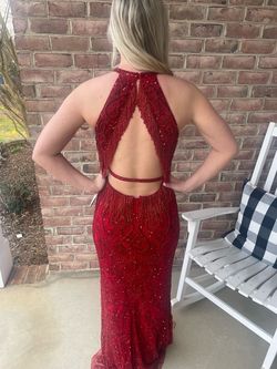 Sherri Hill Red Size 4 Prom Backless Straight Dress on Queenly