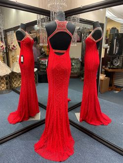 Cinderella Divine Red Size 6 Floor Length Military Mermaid Dress on Queenly