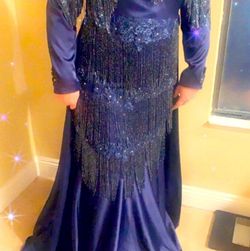 Turkish dress Royal Blue Size 18 Prom Mermaid Dress on Queenly