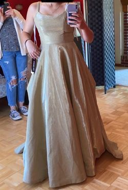 Sherri Hill Gold Size 10 50 Off Floor Length Cut Out Tall Height Ball gown on Queenly