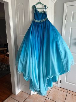Johnathan Kayne Blue Size 8 Black Tie Girls Size Ball gown on Queenly