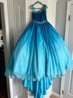 Johnathan Kayne Blue Size 8 Black Tie Girls Size Ball gown on Queenly