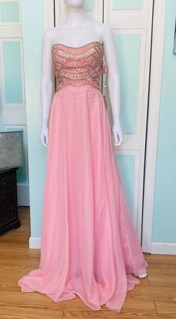 Tony Bowls Pink Size 6 Sequined Embroidery Beaded Top A-line Dress on Queenly