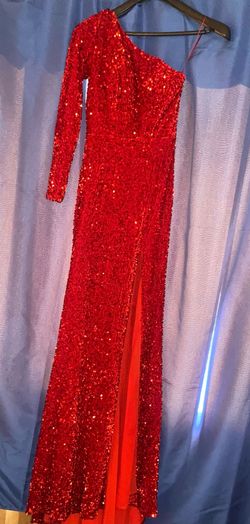 Portia and Scarlett Red Size 0 Military Floor Length Mermaid Dress on Queenly