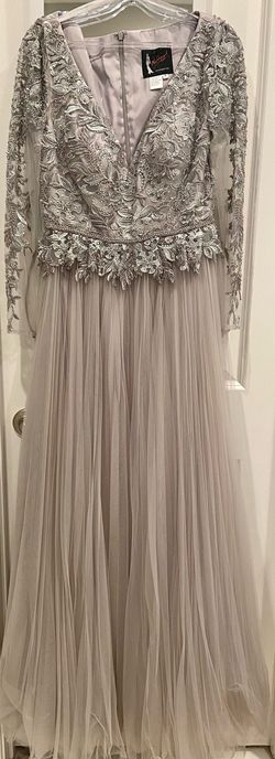 Mac Duggal Silver Size 8 Free Shipping Black Tie Ball gown on Queenly