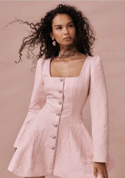 Style Haveri Mini Dress LoveShackFancy Pink Size 00 Black Tie A-line Dress on Queenly