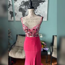 Sherri Hill Pink Size 00 Side Slit Jersey Mermaid Dress on Queenly