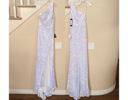 Cinderella White Size 6 Wedding Floor Length Side slit Dress on Queenly