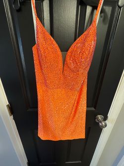 Amarra Orange Size 8 Midi Homecoming Cocktail Dress on Queenly