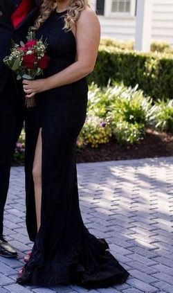 Sherri Hill Black Tie Size 4 Prom Floor Length Side slit Dress on Queenly