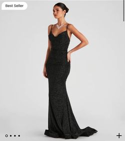 Windsor Black Tie Size 8 Free Shipping Pageant Mermaid Dress on Queenly