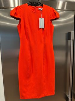 Antonio Melani Orange Size 2 Midi Cocktail Dress on Queenly