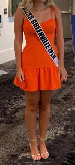 Giani Bini Orange Size 2 Midi Cocktail Dress on Queenly