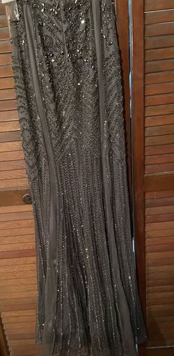 Ellie Wilde Silver Size 2 Floor Length Pageant Straight Dress on Queenly