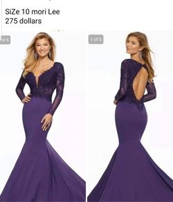 Mori Lee Purple Size 10 Prom Floor Length Mermaid Dress on Queenly