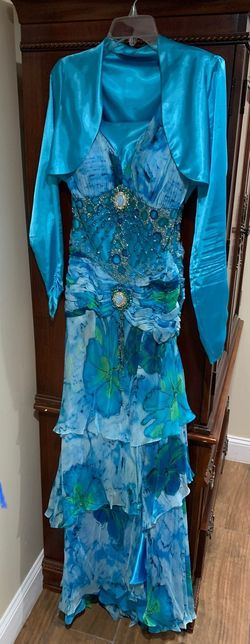 Blue Size 8 A-line Dress on Queenly