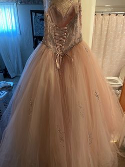 MoriLee Pink Size 4 Lace Prom Quinceanera Train Dress on Queenly