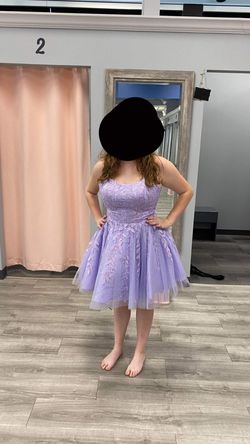 Amarra Purple Size 14 Plus Size Corset Floor Length A-line Dress on Queenly