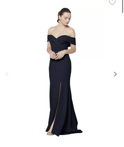 Bill Levkoff Blue Size 10 Prom 50 Off Floor Length Side slit Dress on Queenly