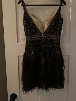 Jovani Black Size 4 Midi 50 Off Prom Cocktail Dress on Queenly