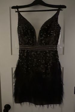 Jovani Black Size 4 Midi 50 Off Prom Cocktail Dress on Queenly
