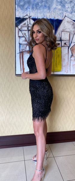 Ashley Lauren Black Size 4 Midi Speakeasy Cocktail Dress on Queenly