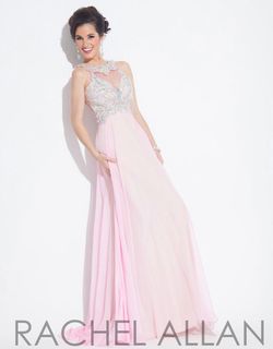 Rachel Allan Pink Size 8 Prom Sheer Floor Length Straight Dress on Queenly