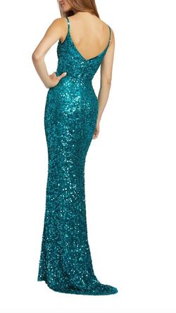 Mac Duggal Green Size 10 Black Tie Military Straight Dress on Queenly
