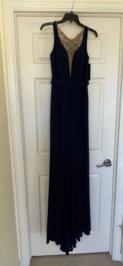 Sherri Hill Blue Size 6 Sheer Straight Mermaid Dress on Queenly