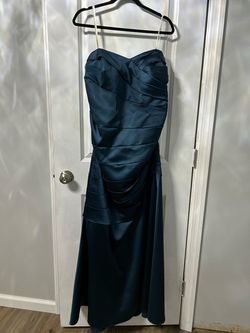 David's Bridal Blue Size 20 Prom Gala Floor Length Mermaid Dress on Queenly
