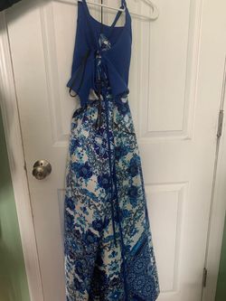 Xtraordinary Blue Size 2 Floor Length Ball gown on Queenly