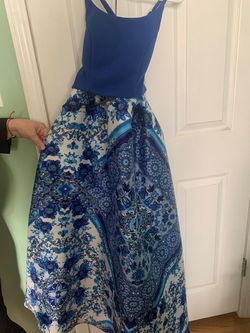 Xtraordinary Blue Size 2 Floor Length Ball gown on Queenly