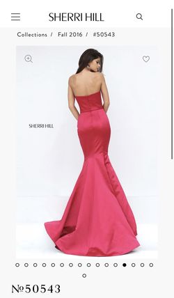 Sherri Hill Pink Size 00 Strapless Barbiecore Prom Silk Mermaid Dress on Queenly