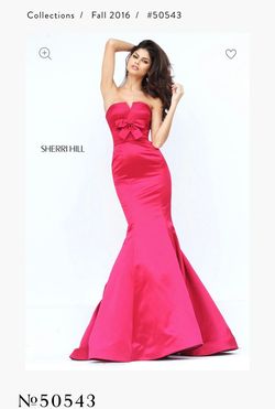 Sherri Hill Pink Size 00 Strapless Barbiecore Prom Silk Mermaid Dress on Queenly