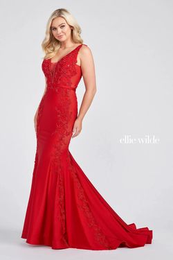Ellie Wilde Red Size 6 Quinceanera Prom Floor Length Mermaid Dress on Queenly